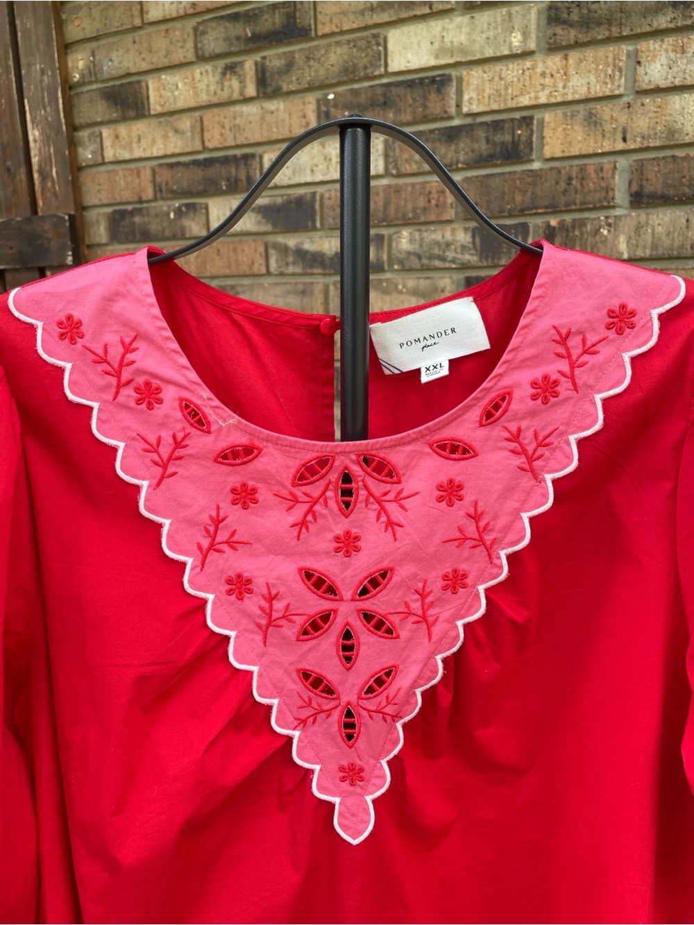 Pomander Place Georgie Embroidered Mini Dress Red Pink XXL - Picture 5 of 10